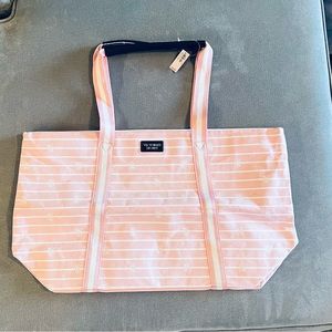 Victoria’s Secret Tote Bag NWT. Pink & white stripes and wrapped handles.